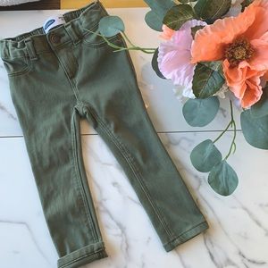 2t Old Navy olive ballerina style pants adjustable